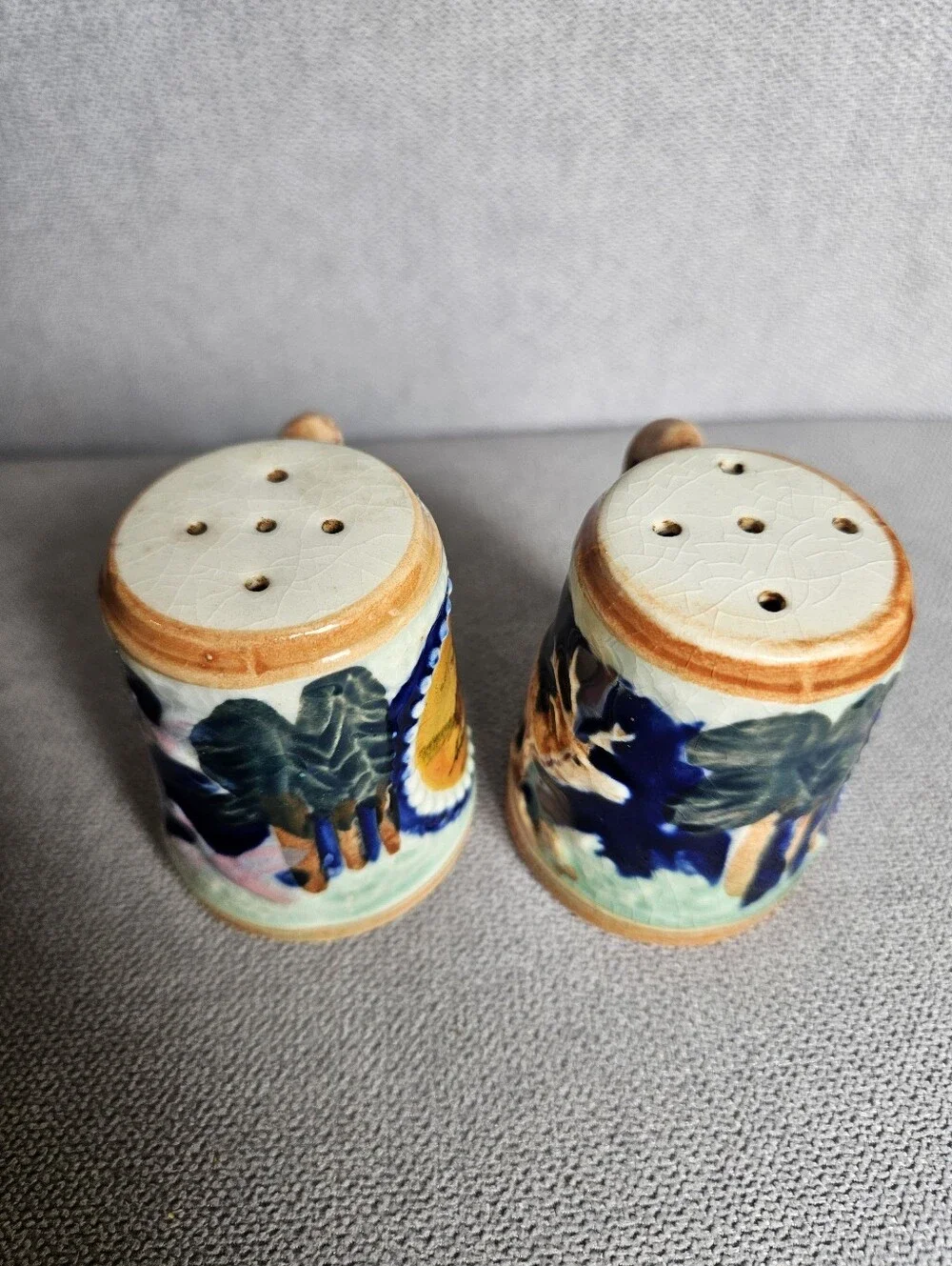 Vintage Arizona Hancrafted Ceramic Salt And Pepper Shakers Set Southwestern